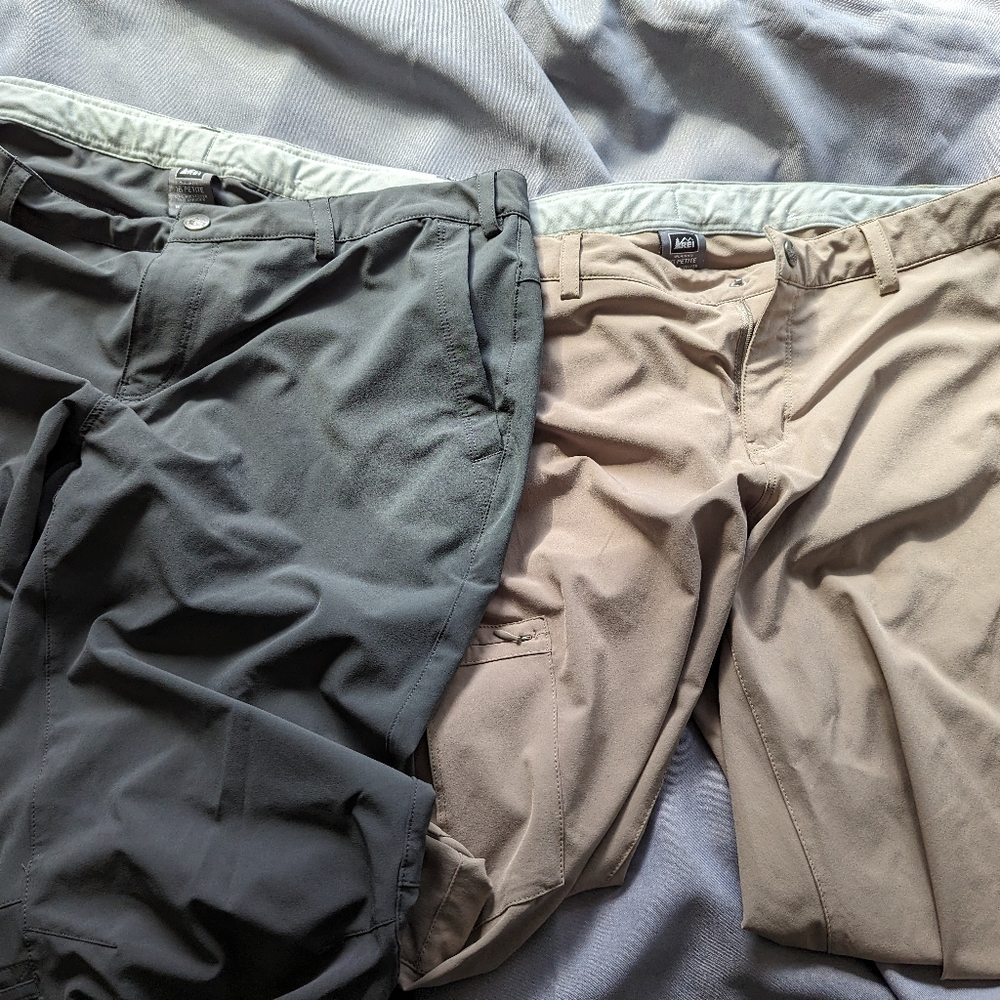 REI Sahara Roll-Up Pants - 16P - black, tan and grey